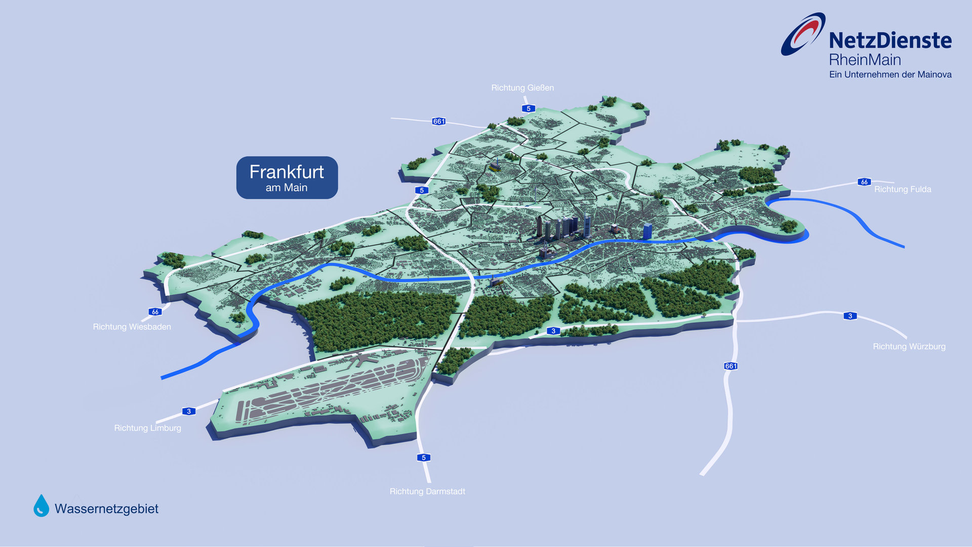 Netzgebietskarte für die Sparte Wasser