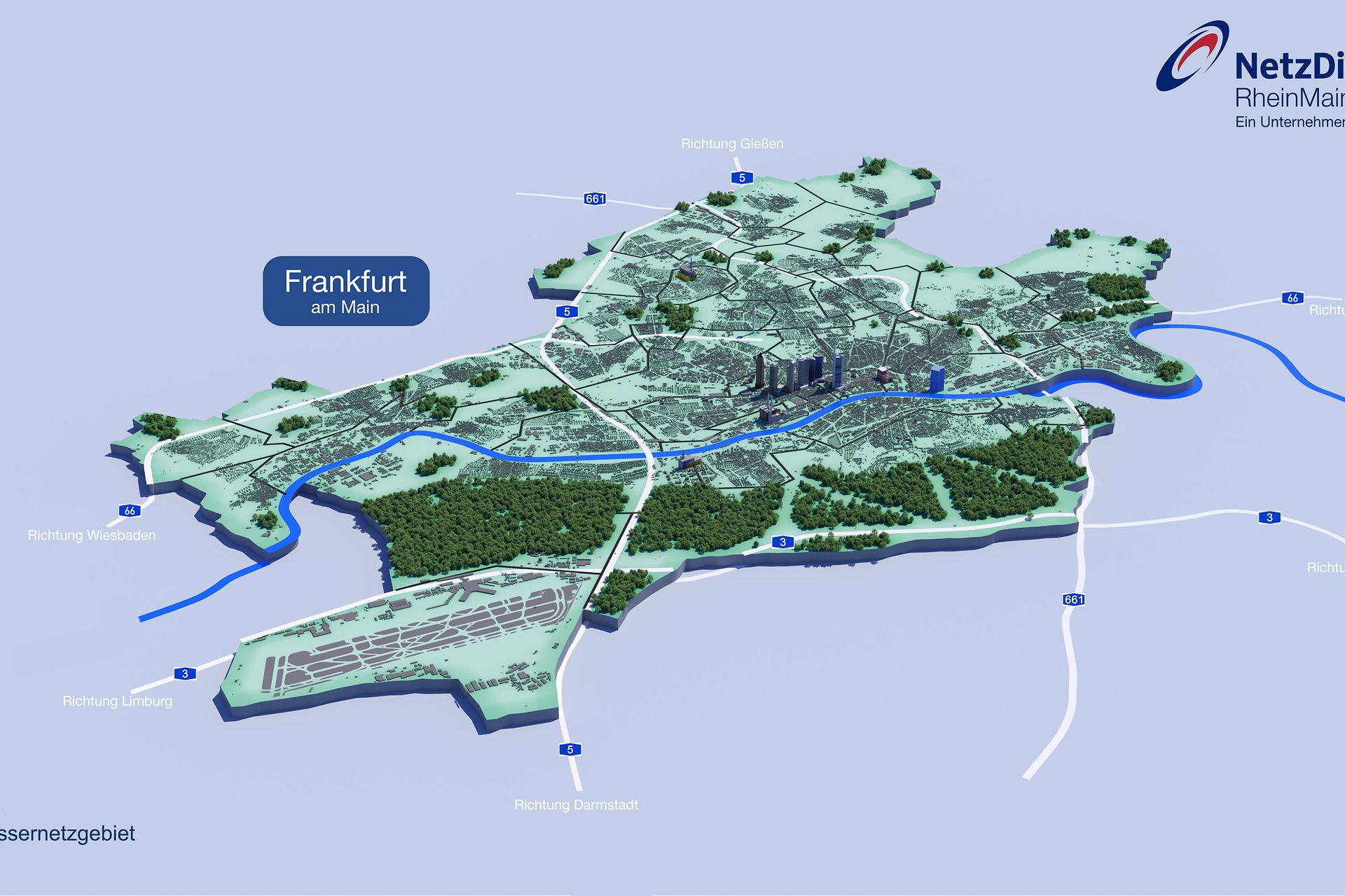 Netzgebietskarte für die Sparte Wasser
